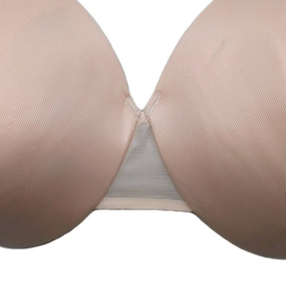 Cacique 44D Satin Full Coverage Bra Smooth Underwire Sugar Beige - Picture 6 of 10